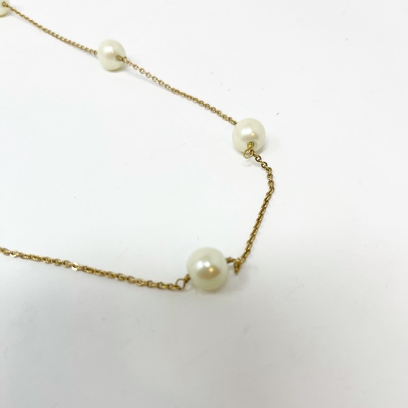 J CREW JEWELRY Faux Pearl Gold Chain Necklace 36” - Picture 3 of 5